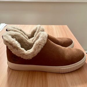Timberland Suede/Furry Slip Ons